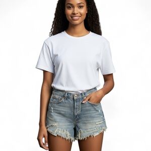 AGOLDE Womens Parker Jean Shorts Distressed Denim Casual Size 28